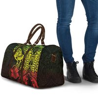 Hawaiian Manta Ray and Hammerhead Shark Tribal Tattoo Travel Bag with Polynesian Tribal Pattern Reggae Style