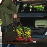 Hawaiian Manta Ray and Hammerhead Shark Tribal Tattoo Travel Bag with Polynesian Tribal Pattern Reggae Style