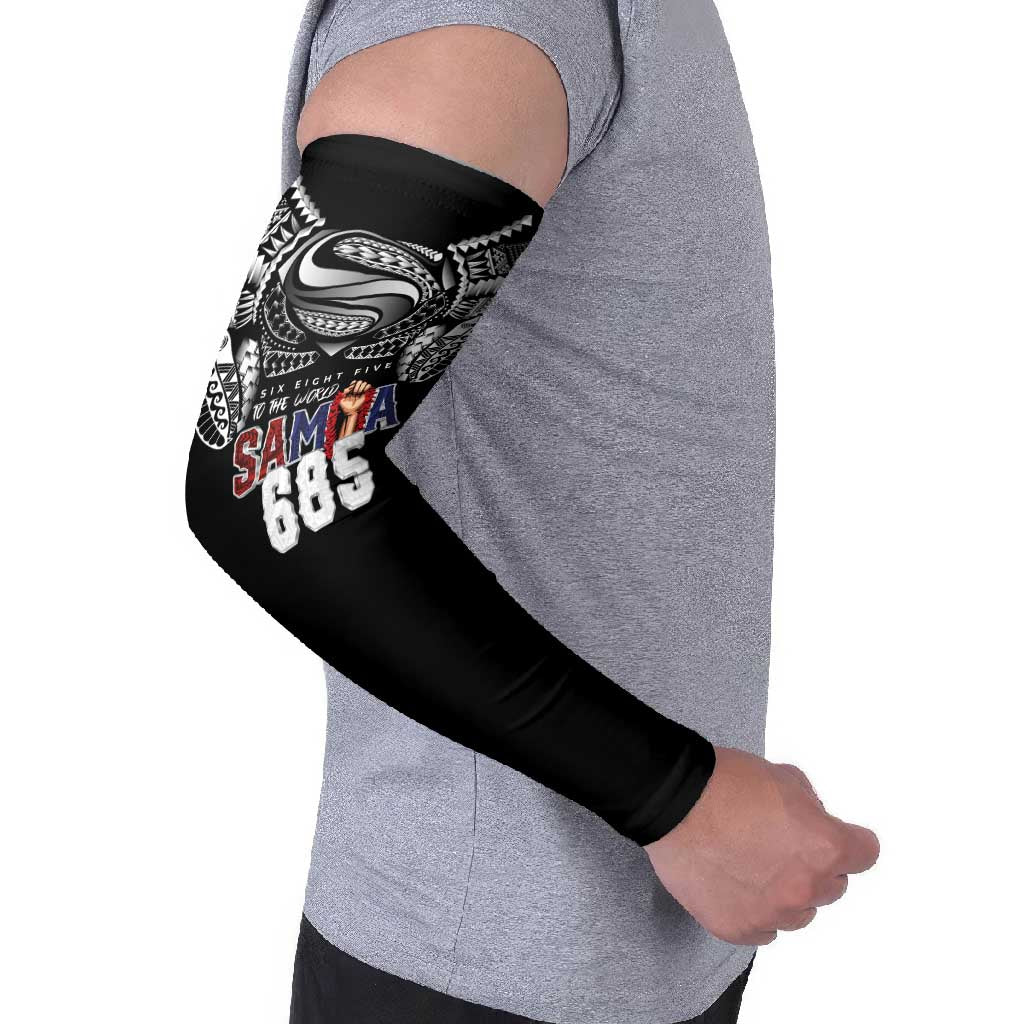 Super Samoa-Six Eight Five to The World Arm Sleeves Traditional Samoan Tattoo Black Color