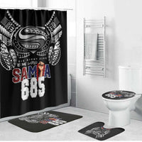 Super Samoa-Six Eight Five to The World Bathroom Set Traditional Samoan Tattoo Black Color