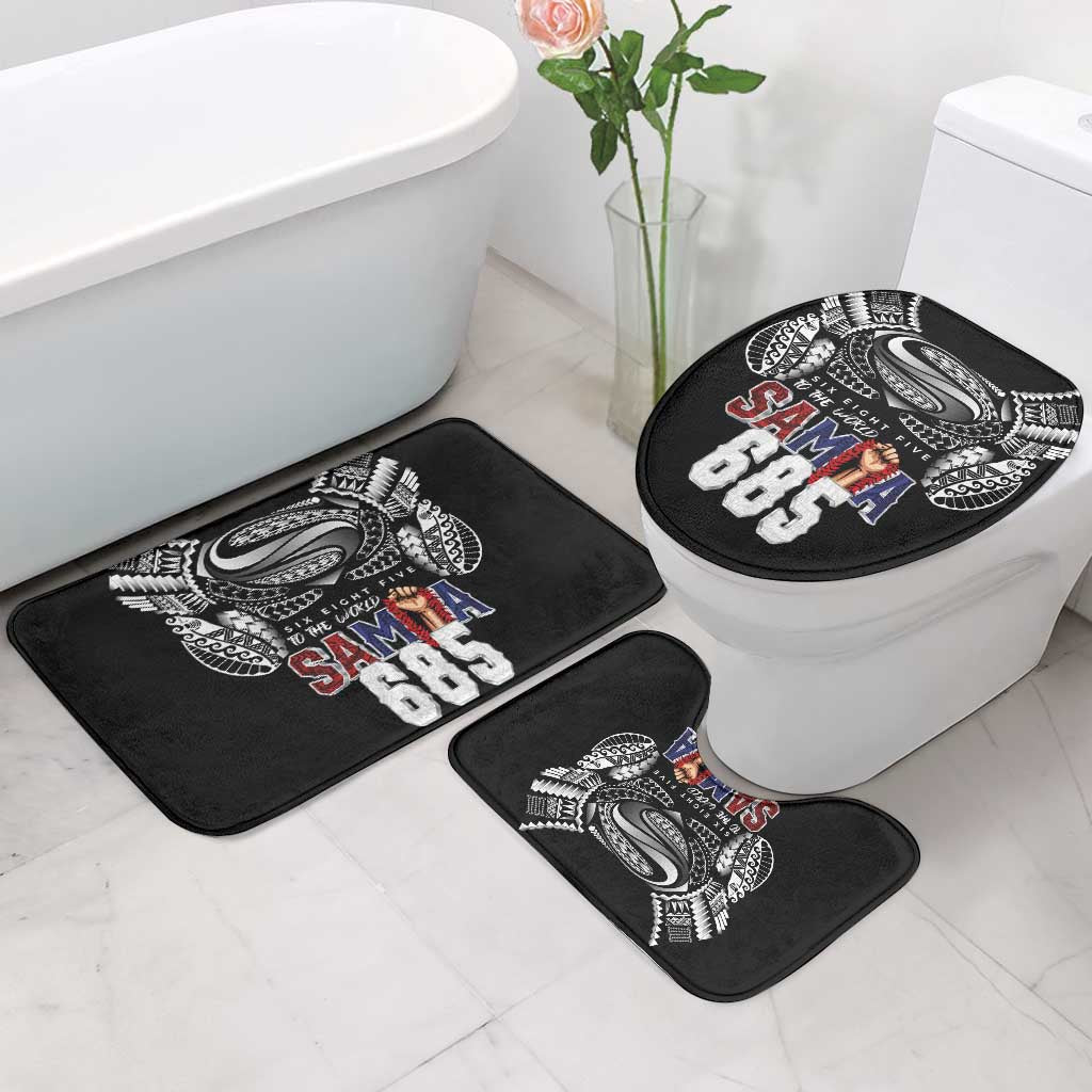 Super Samoa-Six Eight Five to The World Bathroom Set Traditional Samoan Tattoo Black Color