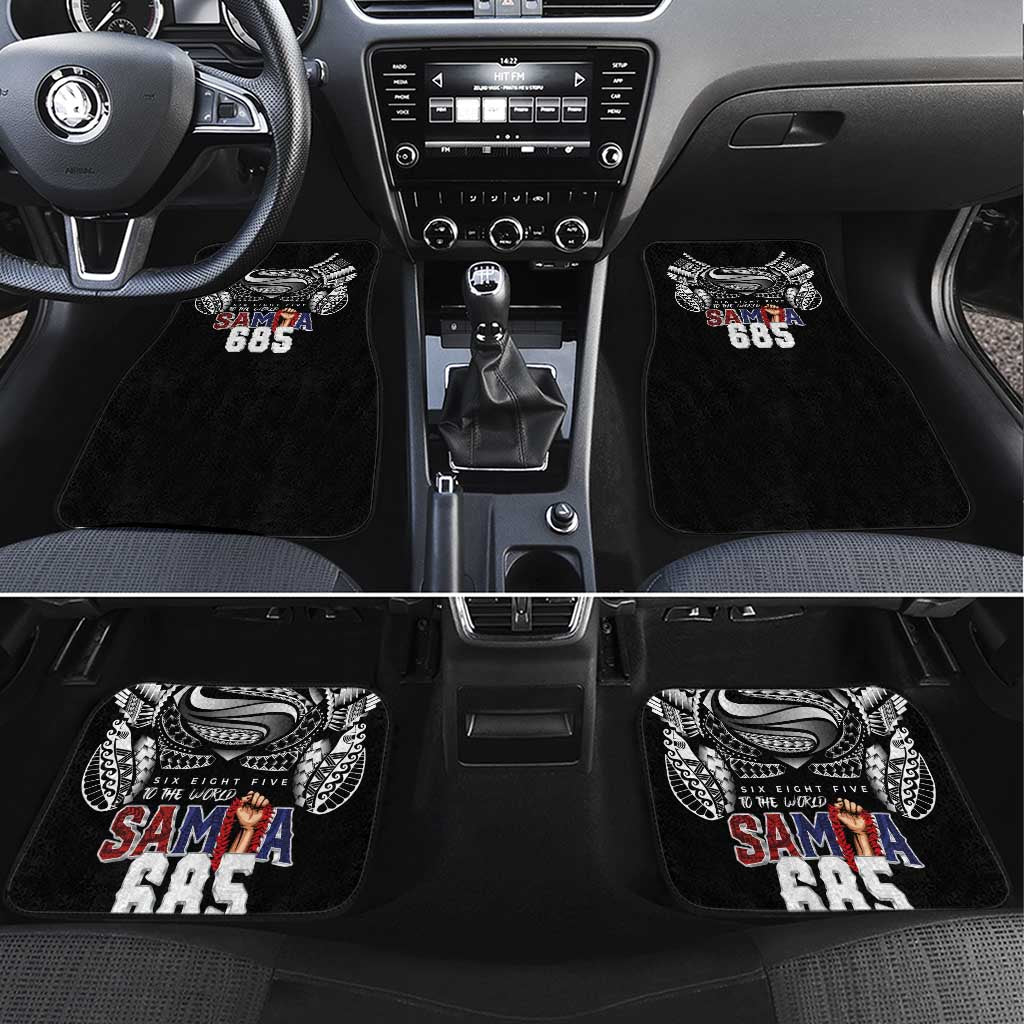 Super Samoa-Six Eight Five to The World Car Mats Traditional Samoan Tattoo Black Color