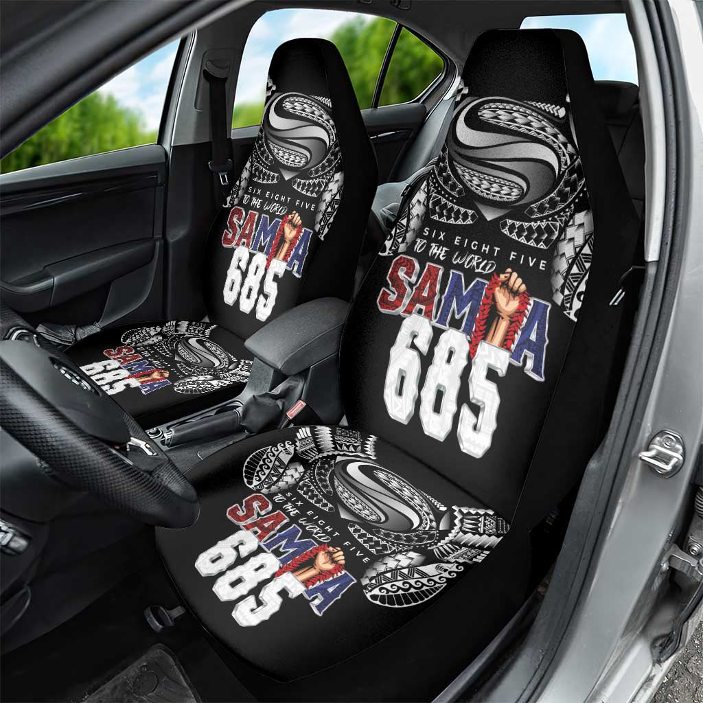 Super Samoa-Six Eight Five to The World Car Seat Cover Traditional Samoan Tattoo Black Color