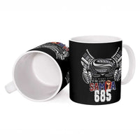 Super Samoa-Six Eight Five to The World Ceramic Mug Traditional Samoan Tattoo Black Color