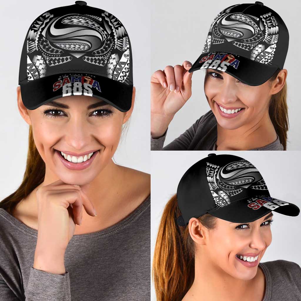 Super Samoa-Six Eight Five to The World Classic Cap Traditional Samoan Tattoo Black Color