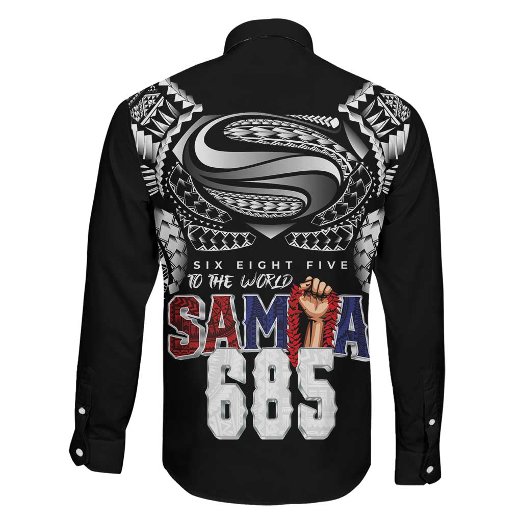 Super Samoa-Six Eight Five to The World Family Matching Off Shoulder Maxi Dress and Hawaiian Shirt Traditional Samoan Tattoo Black Color LT03 - Polynesian Pride