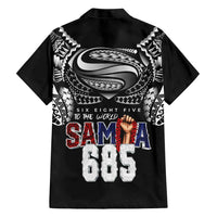 Super Samoa-Six Eight Five to The World Family Matching Off Shoulder Short Dress and Hawaiian Shirt Traditional Samoan Tattoo Black Color LT03 - Polynesian Pride