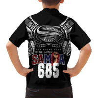 Super Samoa-Six Eight Five to The World Family Matching Short Sleeve Bodycon Dress and Hawaiian Shirt Traditional Samoan Tattoo Black Color LT03 - Polynesian Pride