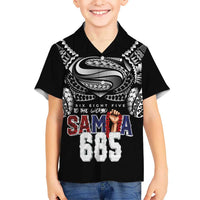 Super Samoa-Six Eight Five to The World Family Matching Tank Maxi Dress and Hawaiian Shirt Traditional Samoan Tattoo Black Color LT03 Son's Shirt Black - Polynesian Pride
