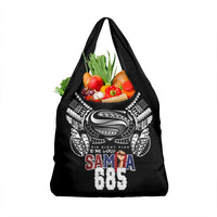 Super Samoa-Six Eight Five to The World Grocery Bag Traditional Samoan Tattoo Black Color