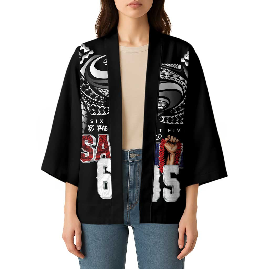 Super Samoa-Six Eight Five to The World Kimono Traditional Samoan Tattoo Black Color