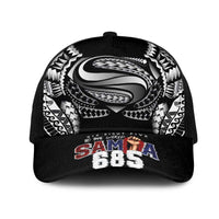 Super Samoa-Six Eight Five to The World Mesh Trucker Cap Traditional Samoan Tattoo Black Color