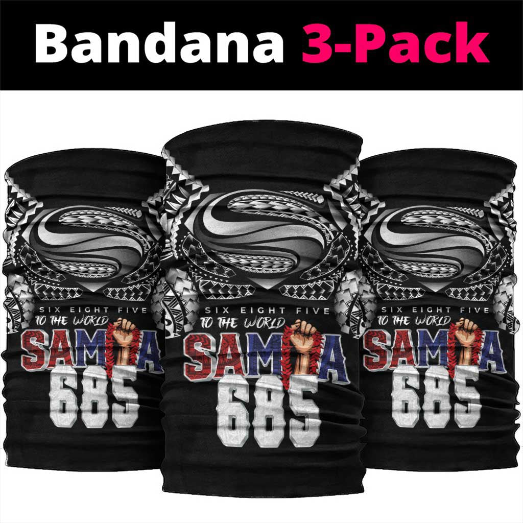 Super Samoa-Six Eight Five to The World Neck Gaiter Traditional Samoan Tattoo Black Color