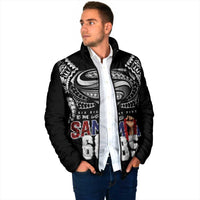 Super Samoa-Six Eight Five to The World Padded Jacket Traditional Samoan Tattoo Black Color