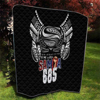 Super Samoa-Six Eight Five to The World Quilt Traditional Samoan Tattoo Black Color