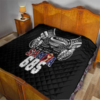 Super Samoa-Six Eight Five to The World Quilt Traditional Samoan Tattoo Black Color