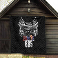 Super Samoa-Six Eight Five to The World Quilt Traditional Samoan Tattoo Black Color