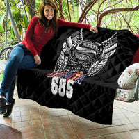 Super Samoa-Six Eight Five to The World Quilt Traditional Samoan Tattoo Black Color