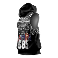 Super Samoa-Six Eight Five to The World Sleeveless Hoodie Traditional Samoan Tattoo Black Color