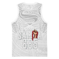 Super Samoa-Six Eight Five to The World Basketball Jersey Traditional Samoan Tattoo All White