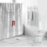 Super Samoa-Six Eight Five to The World Bathroom Set Traditional Samoan Tattoo All White