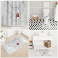 Super Samoa-Six Eight Five to The World Bathroom Set Traditional Samoan Tattoo All White