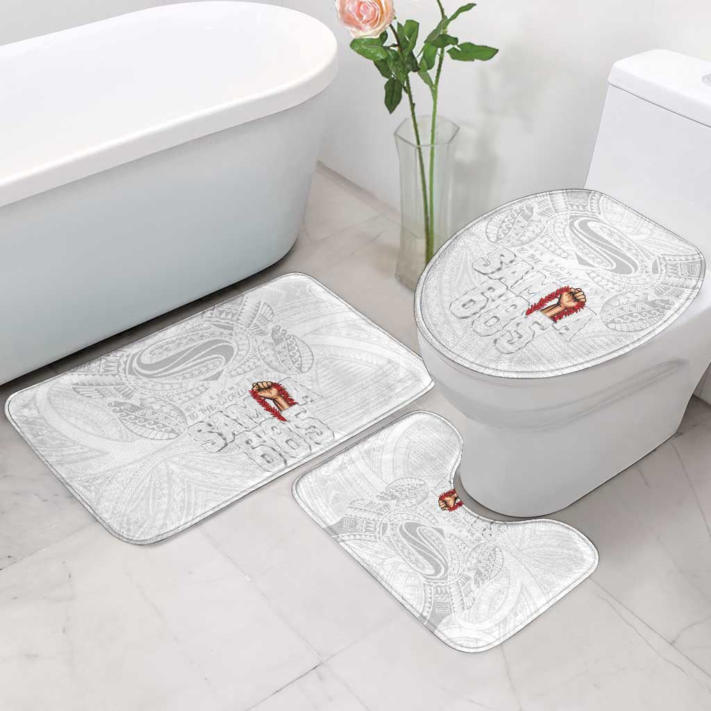 Super Samoa-Six Eight Five to The World Bathroom Set Traditional Samoan Tattoo All White