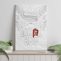 Super Samoa-Six Eight Five to The World Canvas Wall Art Traditional Samoan Tattoo All White
