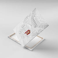 Super Samoa-Six Eight Five to The World Canvas Wall Art Traditional Samoan Tattoo All White