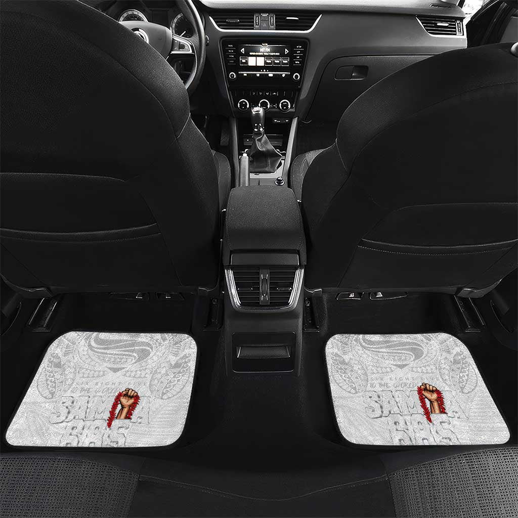 Super Samoa-Six Eight Five to The World Car Mats Traditional Samoan Tattoo All White