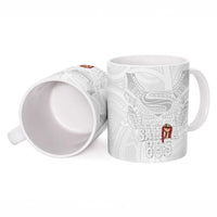 Super Samoa-Six Eight Five to The World Ceramic Mug Traditional Samoan Tattoo All White