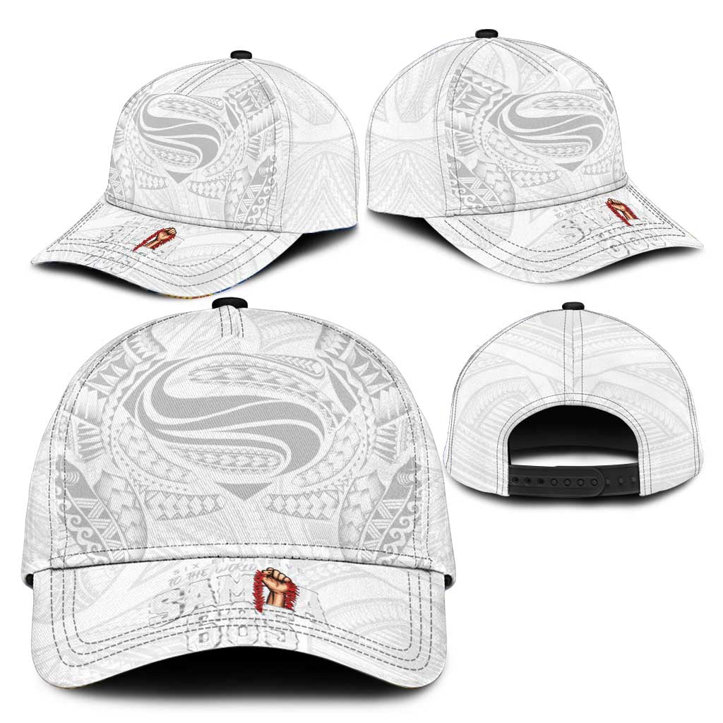 Super Samoa-Six Eight Five to The World Classic Cap Traditional Samoan Tattoo All White