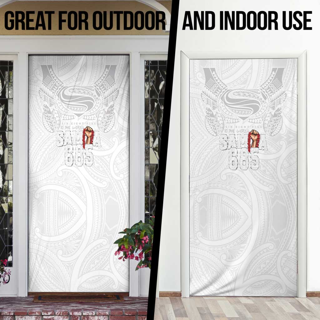 Super Samoa-Six Eight Five to The World Door Cover Traditional Samoan Tattoo All White