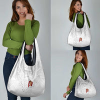Super Samoa-Six Eight Five to The World Grocery Bag Traditional Samoan Tattoo All White