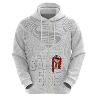 Super Samoa-Six Eight Five to The World Hoodie Traditional Samoan Tattoo All White