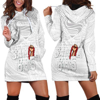 Super Samoa-Six Eight Five to The World Hoodie Dress Traditional Samoan Tattoo All White