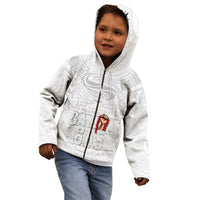 Super Samoa-Six Eight Five to The World Kid Hoodie Traditional Samoan Tattoo All White