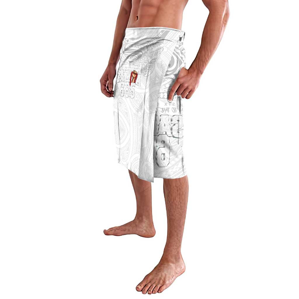 Super Samoa-Six Eight Five to The World Lavalava Traditional Samoan Tattoo All White