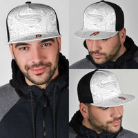 Super Samoa-Six Eight Five to The World Mesh Trucker Cap Traditional Samoan Tattoo All White