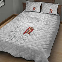 Super Samoa-Six Eight Five to The World Quilt Bed Set Traditional Samoan Tattoo All White