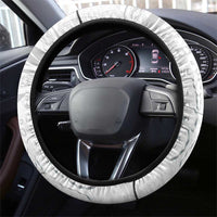 Super Samoa-Six Eight Five to The World Steering Wheel Cover Traditional Samoan Tattoo All White