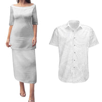 Lotu Tamaiti Samoan Art Tattoo Polynesian Pattern Couples Matching Puletasi and Hawaiian Shirt