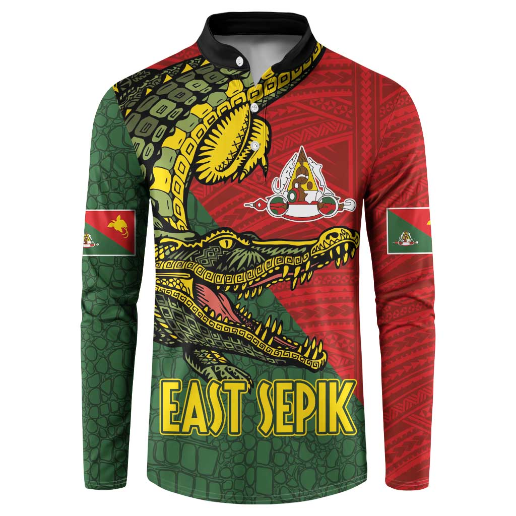 Sepik River Crocodile & Arts Festival Melanesian Pattern Button Sweatshirt