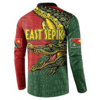 Sepik River Crocodile & Arts Festival Melanesian Pattern Button Sweatshirt