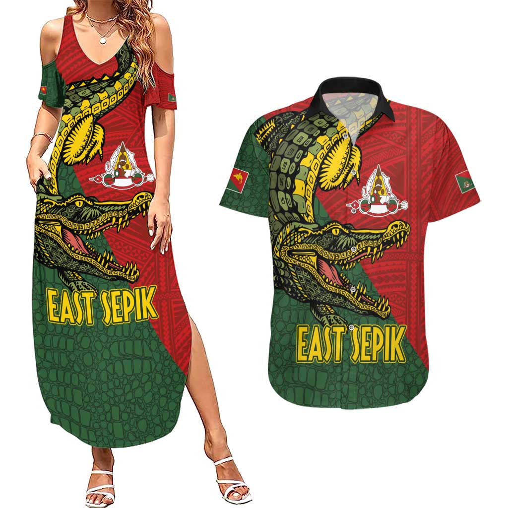 Sepik River Crocodile & Arts Festival Melanesian Pattern Couples Matching Summer Maxi Dress and Hawaiian Shirt