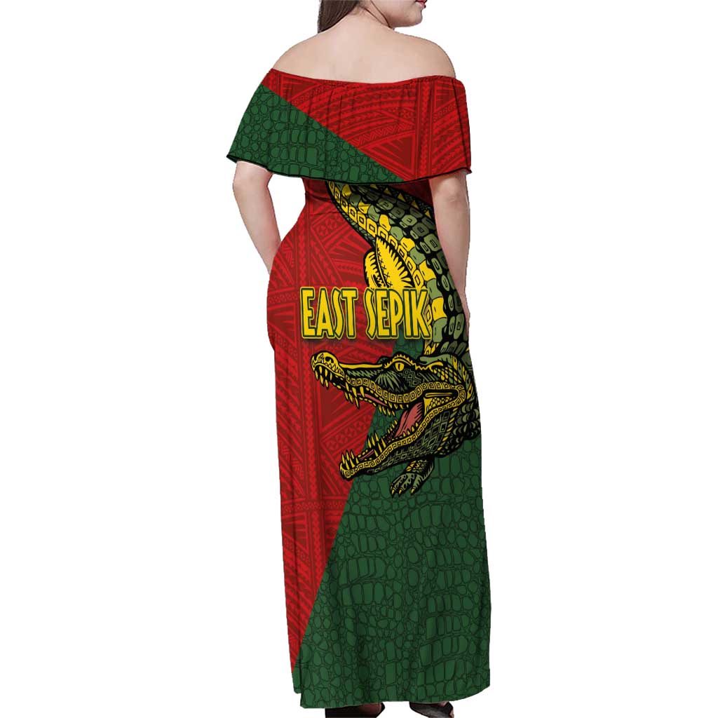 Sepik River Crocodile & Arts Festival Melanesian Pattern Family Matching Off Shoulder Maxi Dress and Hawaiian Shirt