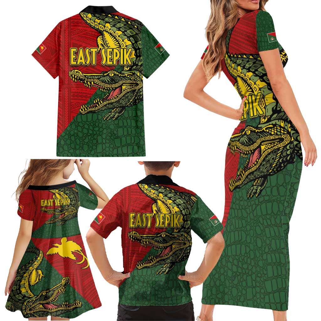 Sepik River Crocodile & Arts Festival Melanesian Pattern Family Matching Short Sleeve Bodycon Dress and Hawaiian Shirt LT03 - Polynesian Pride