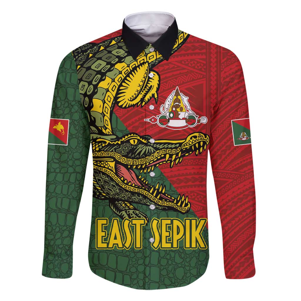 Sepik River Crocodile & Arts Festival Melanesian Pattern Family Matching Short Sleeve Bodycon Dress and Hawaiian Shirt LT03 Dad's Shirt - Long Sleeve Red - Polynesian Pride