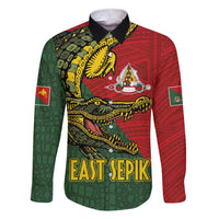 Sepik River Crocodile & Arts Festival Melanesian Pattern Family Matching Short Sleeve Bodycon Dress and Hawaiian Shirt LT03 Dad's Shirt - Long Sleeve Red - Polynesian Pride