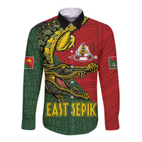 Sepik River Crocodile & Arts Festival Melanesian Pattern Long Sleeve Button Shirt